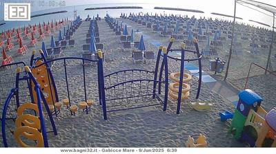 Preview delle webcam di Gabicce Mare: La spiaggia di - dei Bagni 32