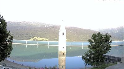 Preview delle webcam di Curon Venosta: Kirchturm von Altgraun - Reschensee
