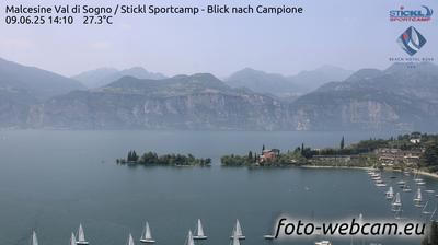 Preview delle webcam di Malcesine: Val di Sogno - Stickl Sportcamp - Blick nach Campione