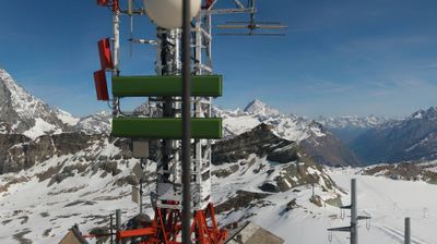 immagine della webcam nei dintorni di Saint Barthelemy: webcam Cervinia Plateau Rosa