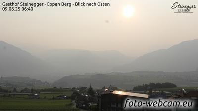 Preview delle webcam di Appiano sulla Strada del Vino: Gasthof Steinegger - Eppan Berg - Blick nach Osten
