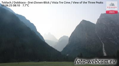 Preview delle webcam di Dobbiaco: Drei-Zinnen-Blick - Vista Tre Cime - View of the Three Peaks