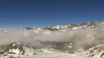 immagine della webcam nei dintorni di Cervinia Cime Bianche Laghi: webcam Valtournenche Colle Superiore