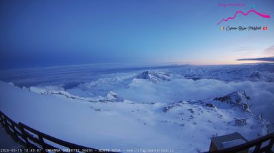 immagine della webcam nei dintorni di Cervinia Cime Bianche Laghi: webcam Punta Indren