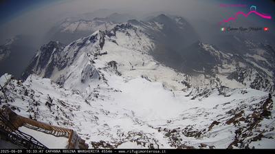 immagine della webcam nei dintorni di Cervinia Plateau Rosa: webcam Capanna Margherita