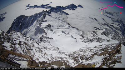 immagine della webcam nei dintorni di Gressoney-la-Trinitè: webcam Capanna Margherita